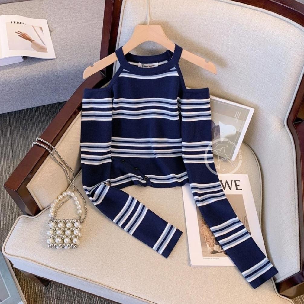 MAMAMARA - Baju Atasan Knit Rajut Wanita Shoulder Off Top Lengan Panjang Wanita