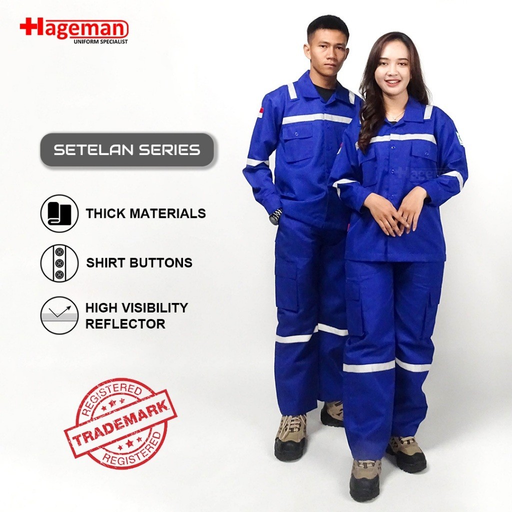 [FRESH STYLE] GET IT NOW Hageman - Wearpack Safety Setelan / Wearpack Setelan Warna Biru Benhur