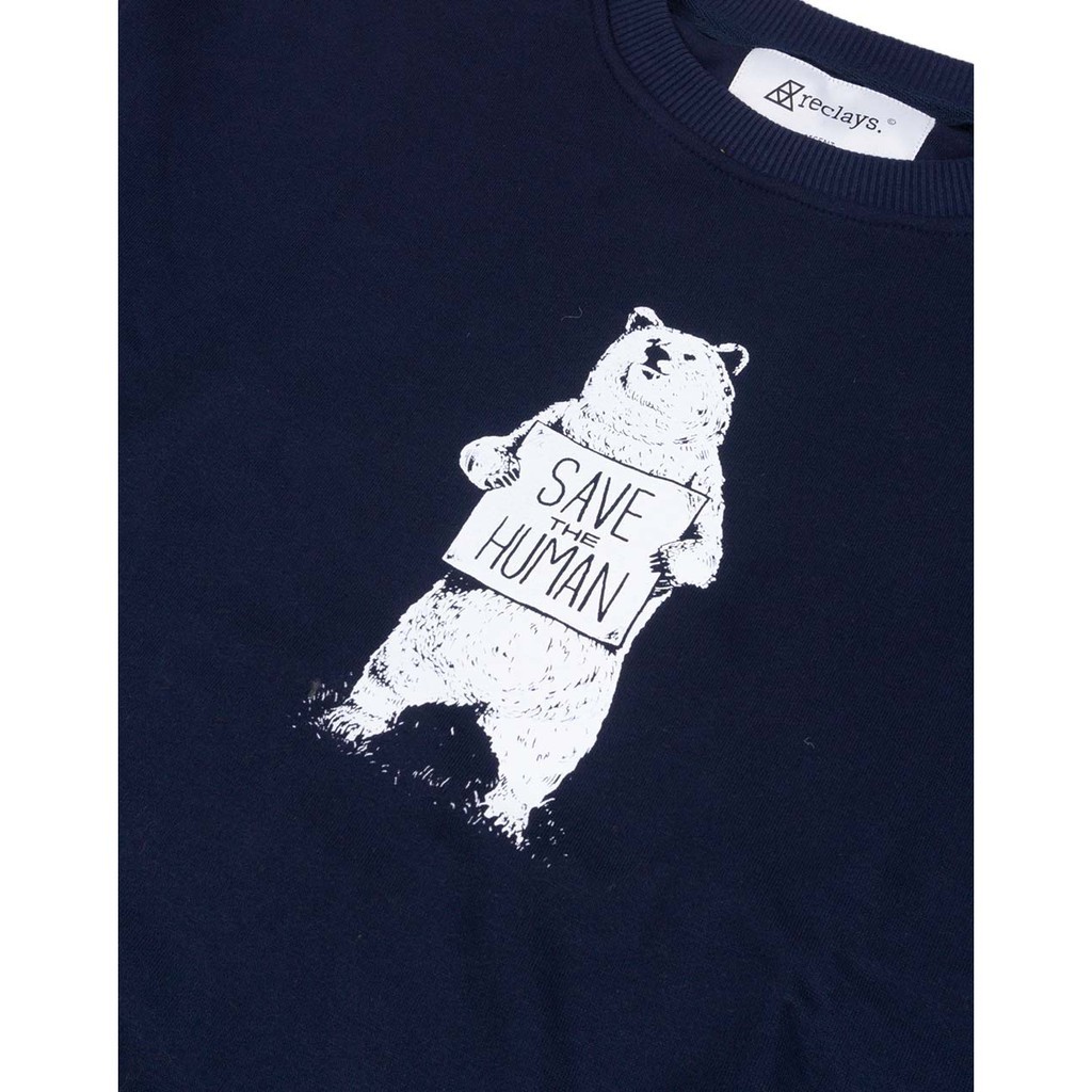 [HEAT IT UP] THE NEWEST Reclays Sweater Save The Human Crewneck Navy