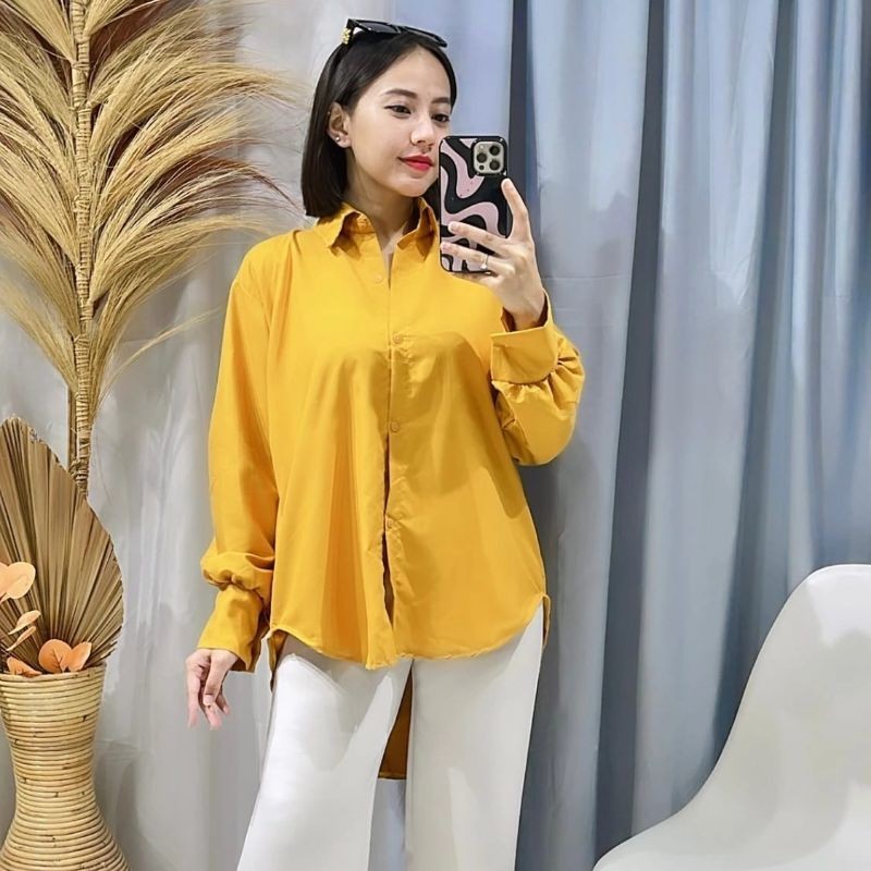 HONEY OUTFIT- BLOUSE WANITA OVERSIZE / KEMEJA WANITA / KEMEJA OVERSIZE