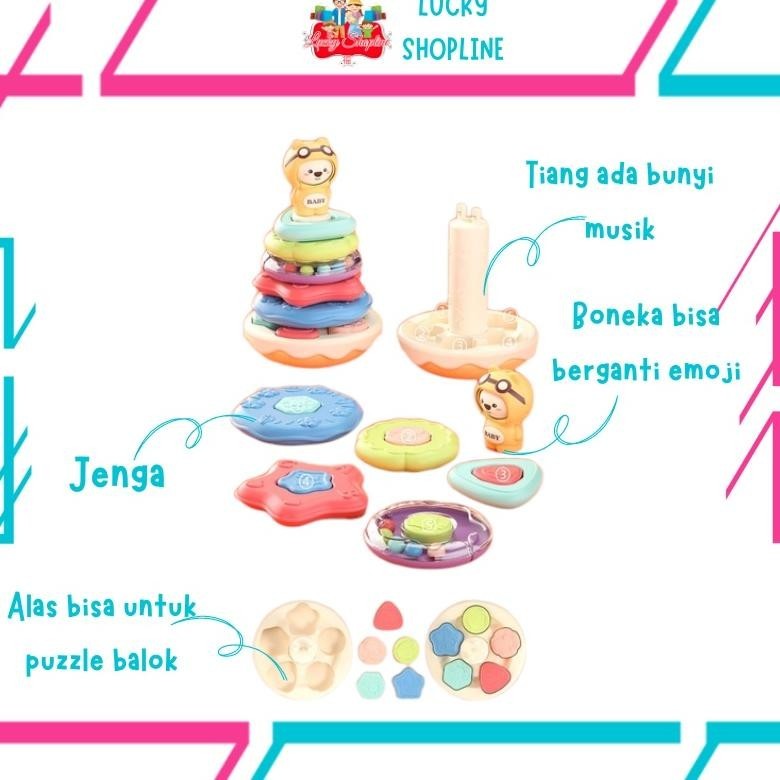 [Big ] Rings - Mainan Aktifitas Anak Bayi Menara Donat Musik