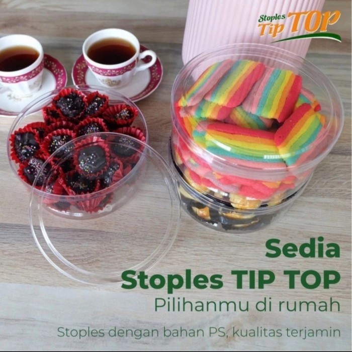 

Toples Kue Kering Merk Tip Top Klir Bahan Anti Pecah 250Gr Isi12