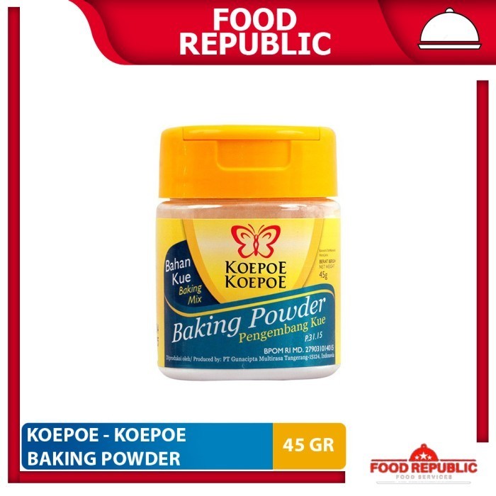 

Koepoe Koepoe Baking Powder 45 Gr Pengembang Kue Bahan Bubuk Halal