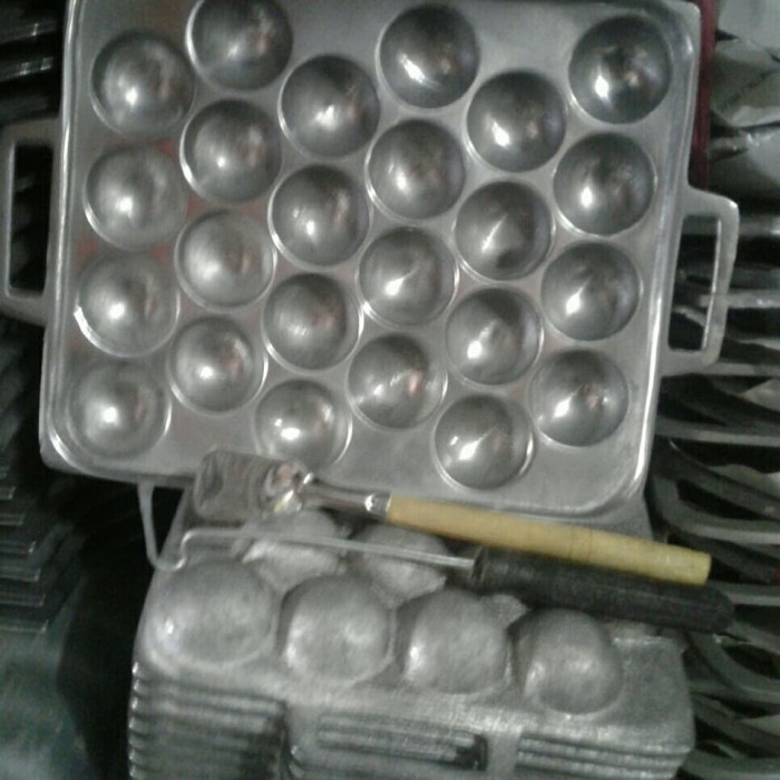 

Cetakan Kue Takoyaki/ La La Bahan Alumunium Cor Lubang 24