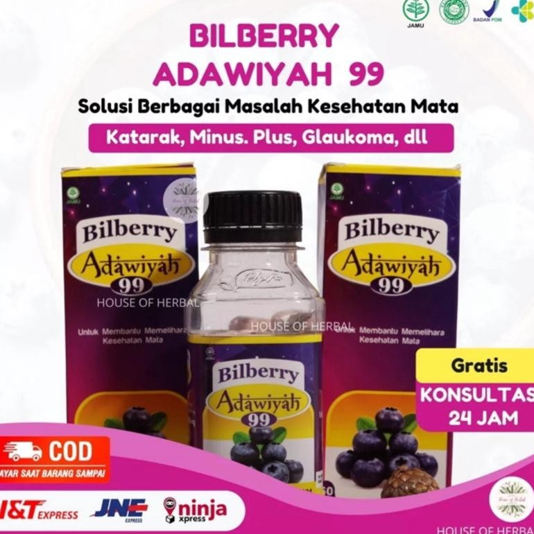 BILBERRY ADAWIYAH 99 - EKSTRAK KAPSUL HERBAL ALAMI HERBAL ALAMI UNTUK MATA MINUS/KATARAK/RABUN/BURAM