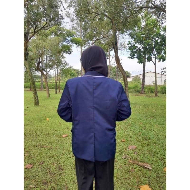 [MADE BY QUALITY] JAS ALMAMATER SEKOLAH OSIS SMP SMA MAHASISWA PONDOK SANTRI / jas navy lis putih