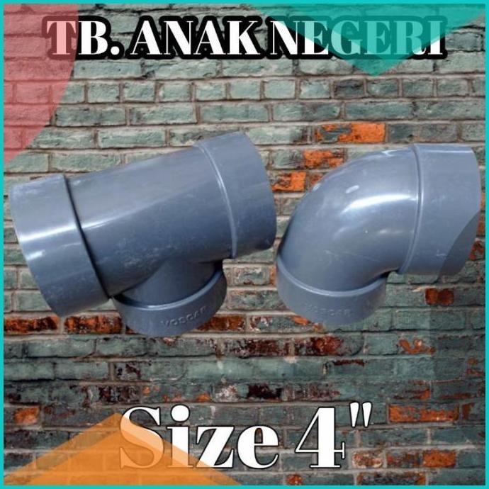 Keni pipa pvc T tee pipa air pvc 4 inch tebal 16novz3 parts