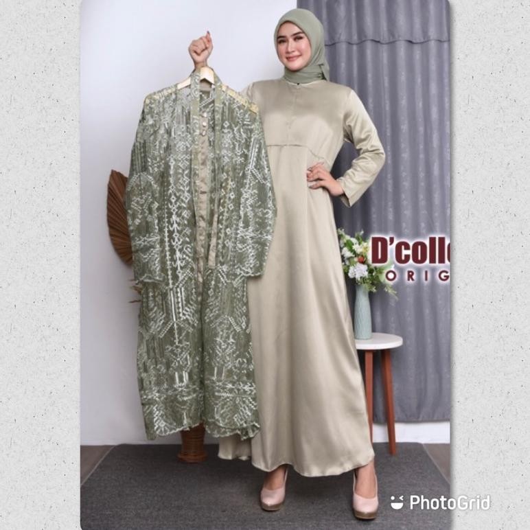 Kekinian Gamis Pesta Outer Lepas Pasang/Gamis Pesta Mewah/Gamis Pesta Jumbo/Gamis Kondangan/Outer Le