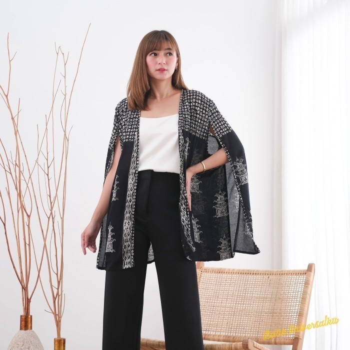 Cape Outer Batik Blazer Cardigan - Rintik Pagoda