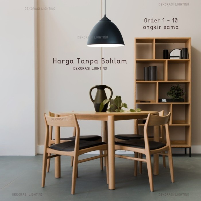 PROMO LAMPU GANTUNG MINIMALIS HITAM PUTIH CAFE RESTO SIMPLE HIAS DEKORASI #ORIGINAL