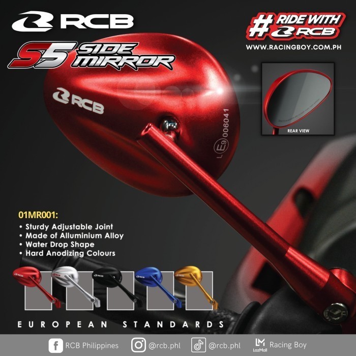 PROMO SPION RCB S5 UNIVERSAL XMAX ADV PCX NMAX DLL - ALLOY SIDE MIRROR S5 #ORIGINAL