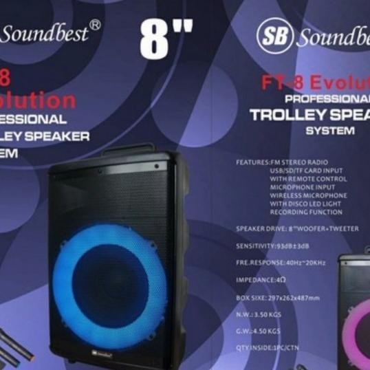 Termurah speaker soundbest ft8 evolution original speaker portable 8 inch