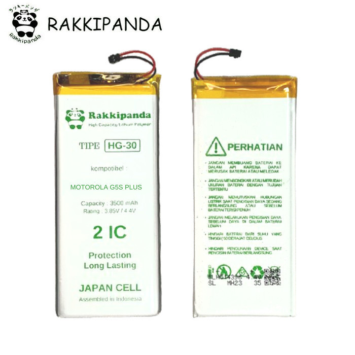 NEW SERIES RAKKIPANDA - HG30 MOTOROLA G5S PLUS / MOTO G6 BATRE BATRAI BATERAI QUALITY ORIGINAL