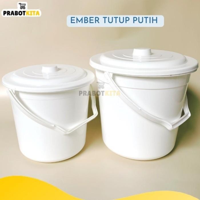 Ember Tutup Warna Putih Ember Plastik Bak Cuci Kamar Mandi