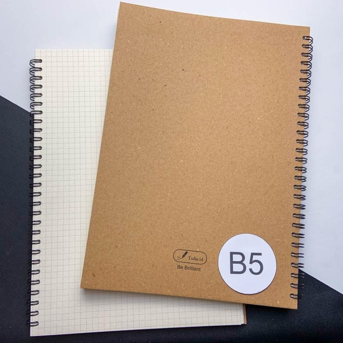 

Promo [Tulis.Id] Basic Bookpaper Kraft Spiral Notebook B5 90 Gsm Blank Grid Limited