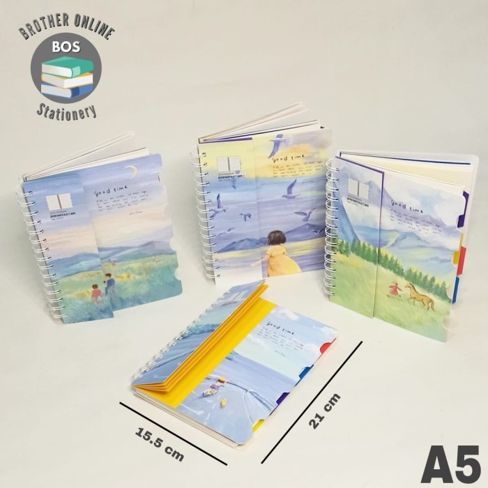 

Star Bos Notebook Spiral A5-110Lbr+Index Hard Cover/Buku Spiral/Diary/Notes Promo