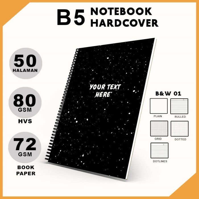 

Trendi Notebook Hardcover B5 Motif Black&White 1/Journal/Spiral/Buku Catatan Murah