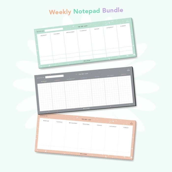 

Murah Weekly Notepad Bundle // To Do List Thre Design Terbatas