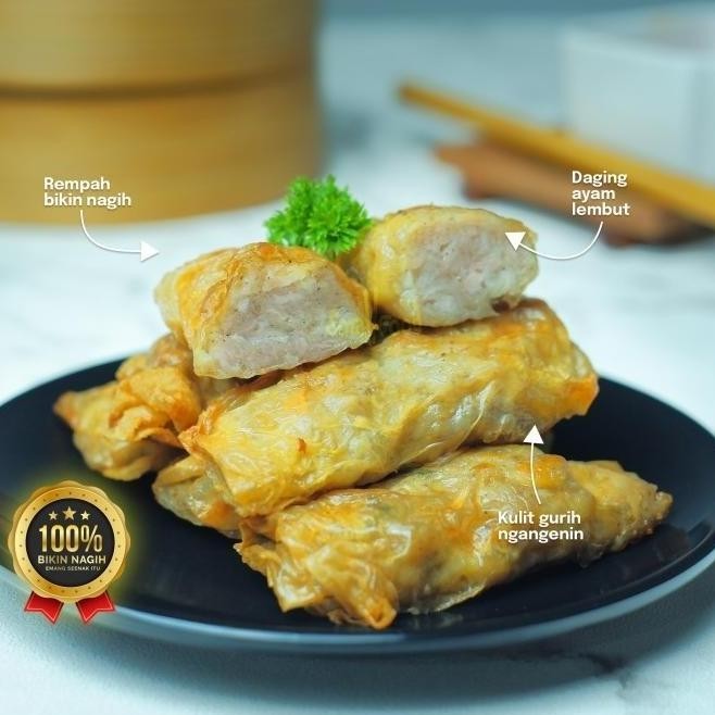 

MILIKI 25 PCS - NGOHIONG / GOHYONG / LUMPIA AYAM SMALLFOOD FROZEN FOOD TANIALIYA56
