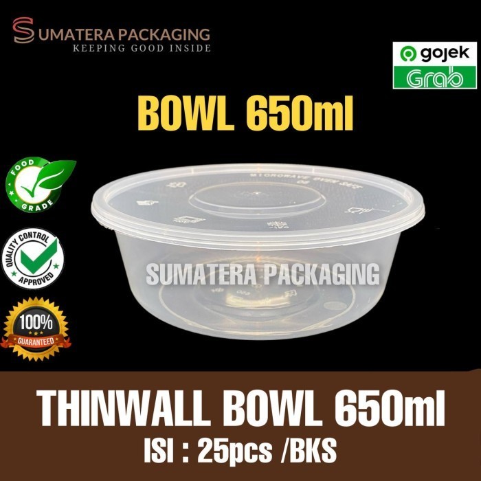 

Buruan beli] Thinwall LK 650ml Bulat 25pcs/Pack Bowl mangkok Bulat Bakso Medan