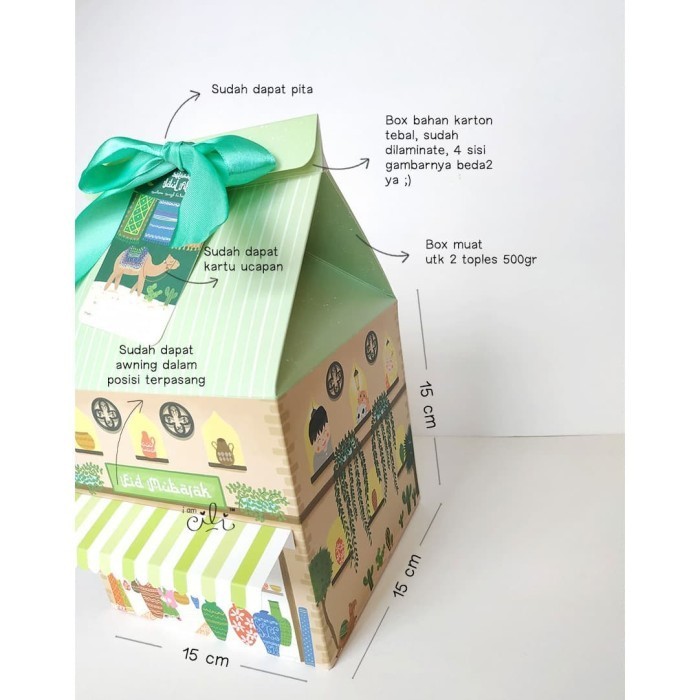 

(Dus.Tokocarpet) Kotak Kue Kering 2 Toples 500Gr Idul Fitri(10 Ktk) 078