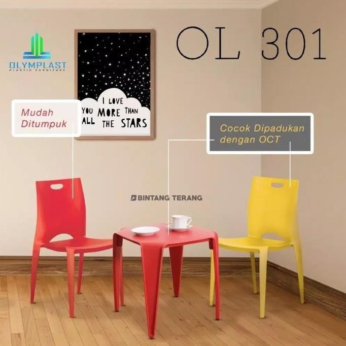 Kursi Plastik Olymplast Ol 301 (4 Pcs) Lapaknyamarlin