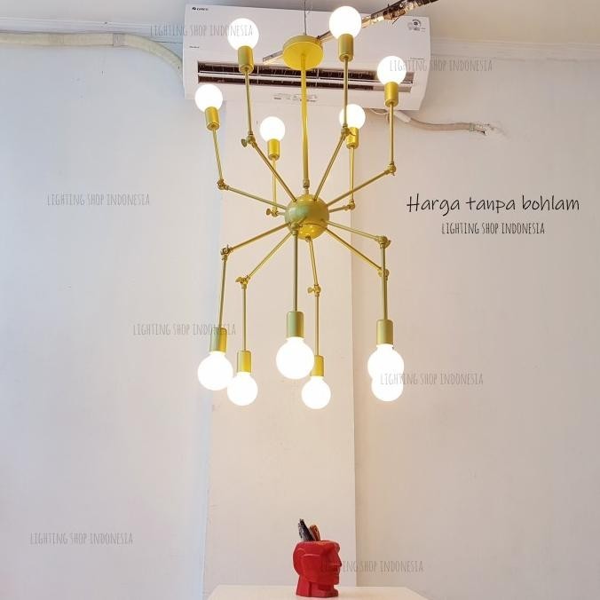Lampu Gantung Hias Gold 12Lampu Meja Makan Island Lampu Kamar Bedroom Tirtayasaolstore