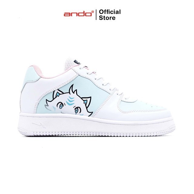 Sepatu Sneakers Ando X Evos - Pobi - Putih/U Langit/Merah Muda