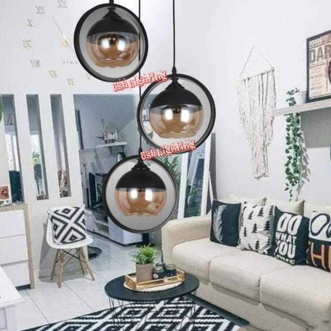 Lampu Gantung Minimalis Ruang Tamu/Lampu Gantung Turun 3 Minimalis Tirtayasaolstore