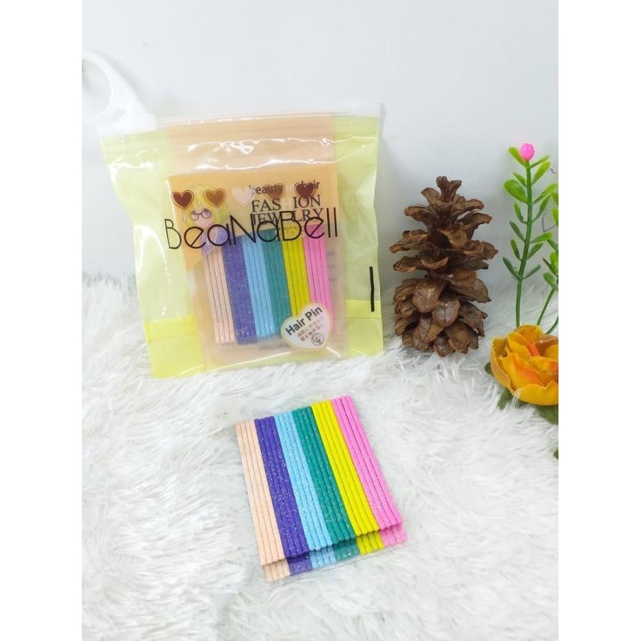 New - 24Pcs Jepit Lidi Korea Jepit Lidi Slip Rambut Warna Warni - PASTEL TERANG ,,