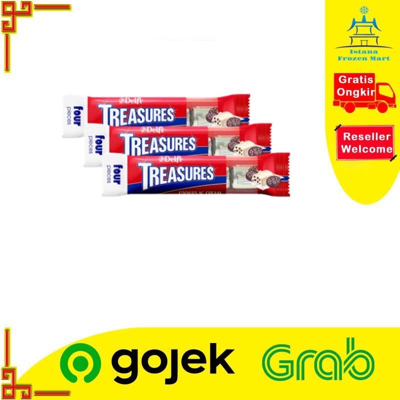 

Treasures Cookies N Cream DELFI Isi 4 Bar 36 GR