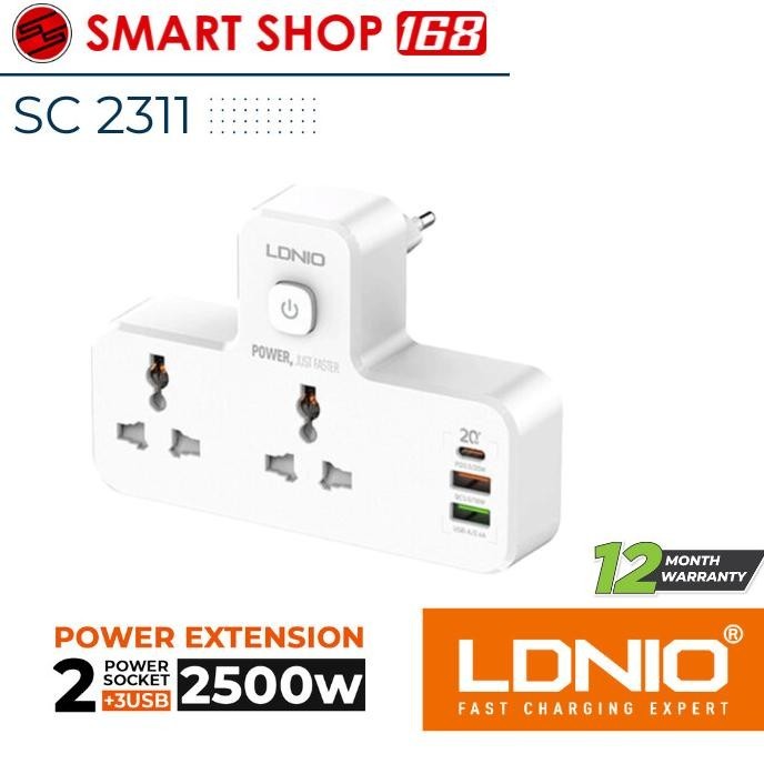Ldnio Sc2311 Power Socket 3 Usb Port Adapter