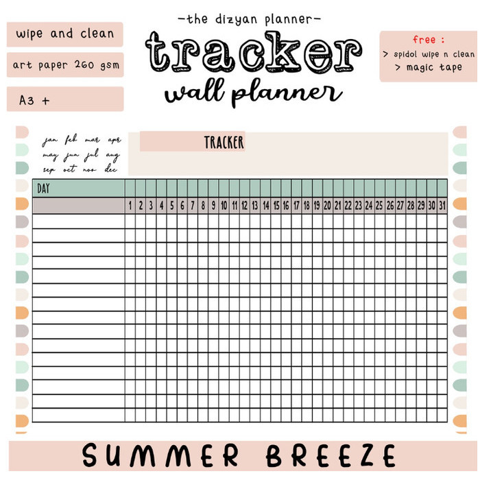 

Bergaransi Wall Planner Schedule Board Tracker Planner Wipe And Clean Trendi