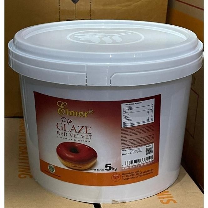 

Elmer Dip Glaze Redvelvet- Topping Donat Red Velvet 5kg Gosend/Grab! - kuigrocery