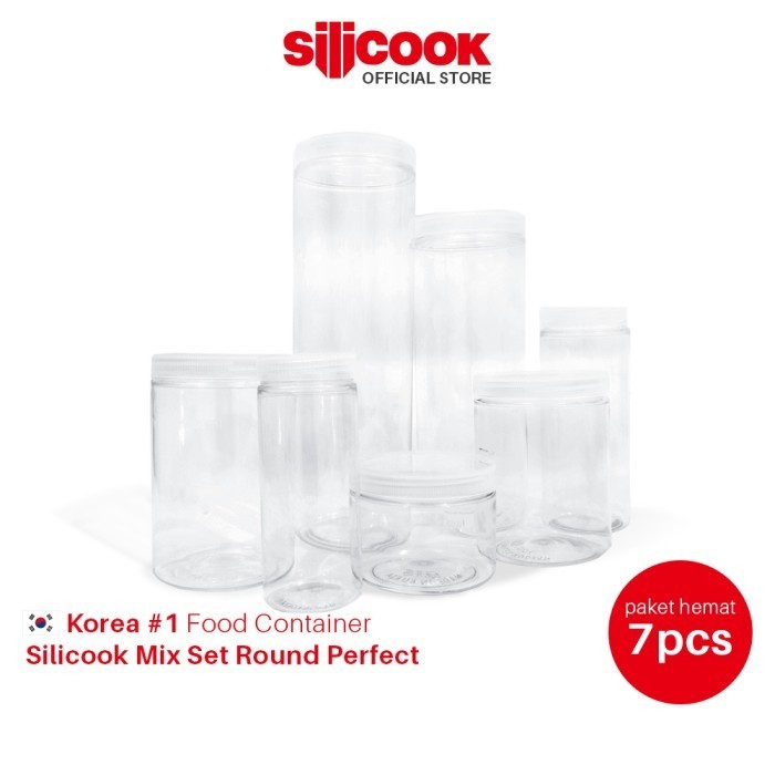 Hariya Silicook Mix Set Perfect Round - Container Toples Transparan