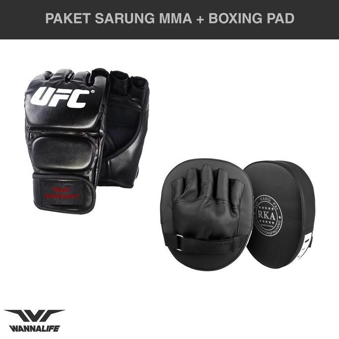 Paket Sarung Tinju Mma Dan Sepasang Bantalan Tinju Wannalife