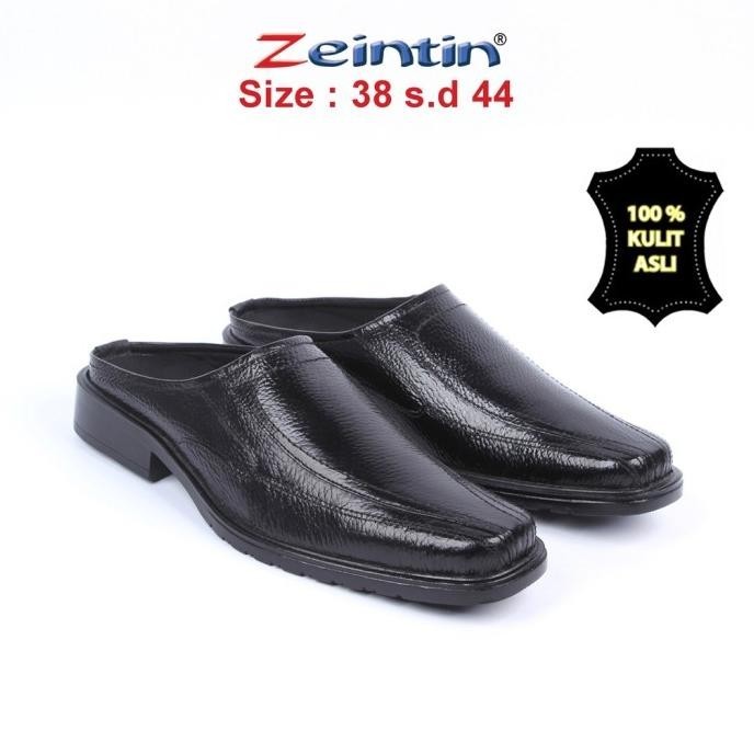 Zeintin - Sepatu Sandal Selop Pria Bahan Kulit Asli Sendal Pria AN