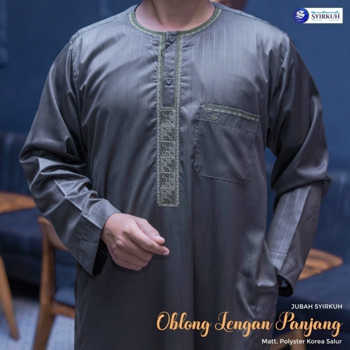 TERMURAHJUBAH GAMIS PRIA HARAMAIN OBLONG SYIRKUH LENGAN PANJANG SYAR'I ELEGANjubah pria dewasa hitam