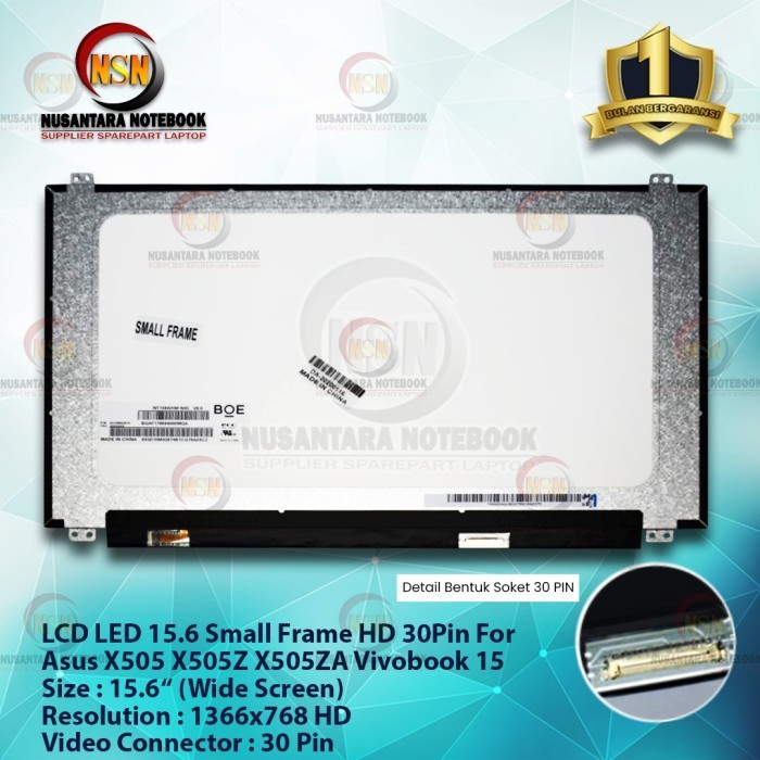 Lcd Led 15.6 Small Frame Hd Asus X505 X505Z X505Za X505Bp Vivobook 15