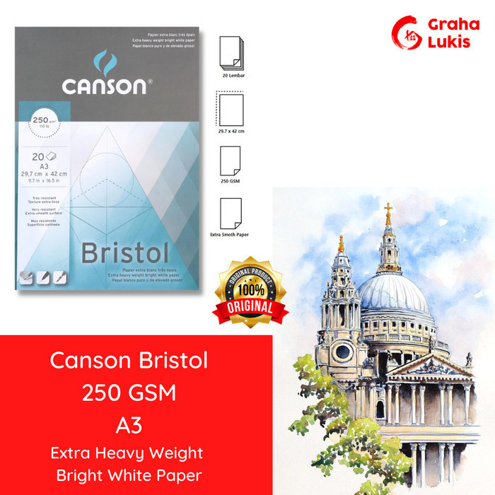 

Unik Buku Gambar Canson Bristol Pad A3 250 Gsm Trendi
