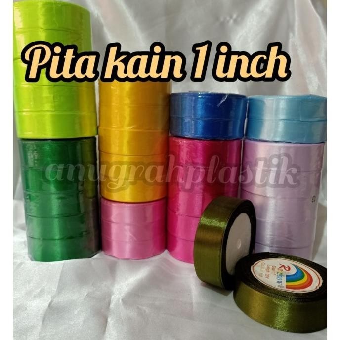 {{{{}}] Pita kain 1 inch / Pita kain 2,5 cm / pita kado - Hijau neon