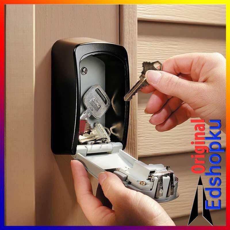 Brankas Simpan Kunci Emas Safety Box Dinding Wall 4 Digit Password