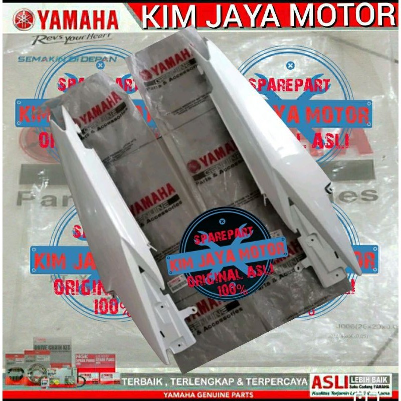 Cover body belakang body belakang Jupiter MX New putih sepasang