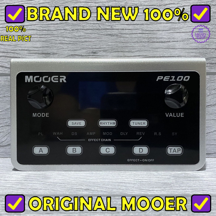 Efek Gitar Mooer Pe100 Multi Effects Processors Pedal Guitar Pe-100