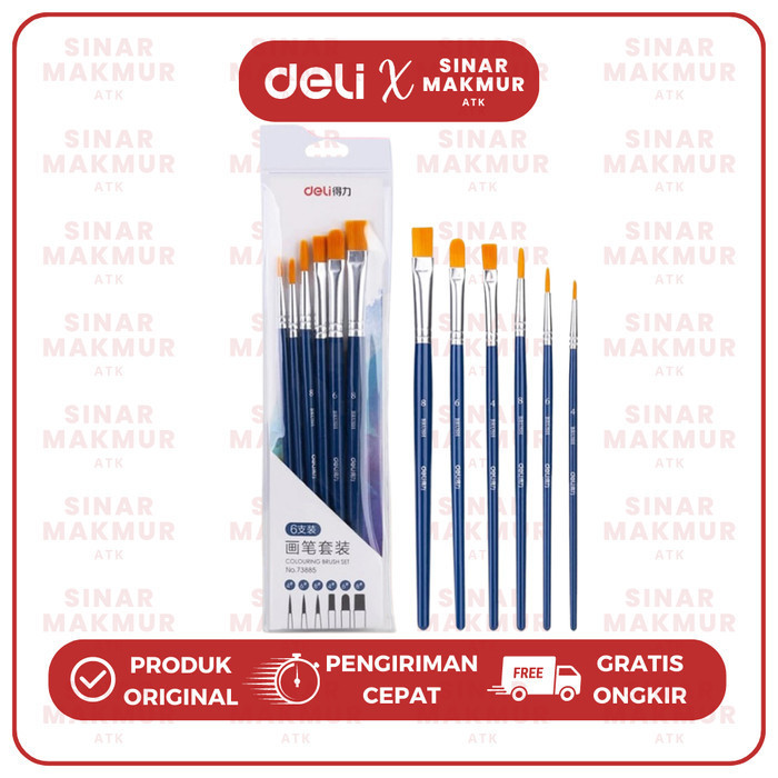 

Coloring Brush Set / Kuas Set DELI 73885 (SET) MURAH