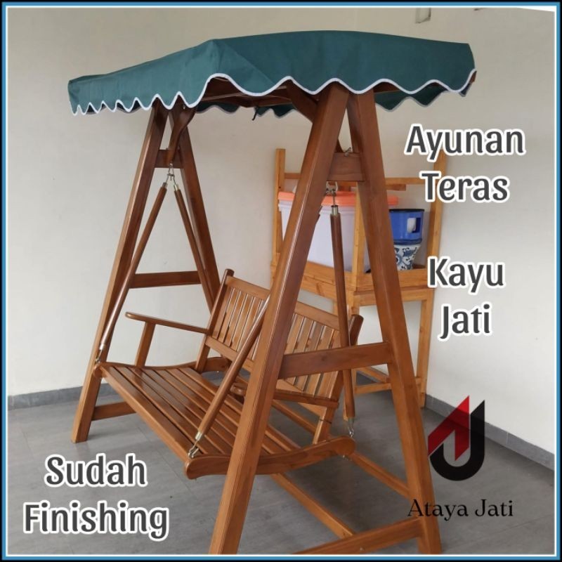 Ayunan Teras Taman Kursi Ayunan Gantung Kayu Jati