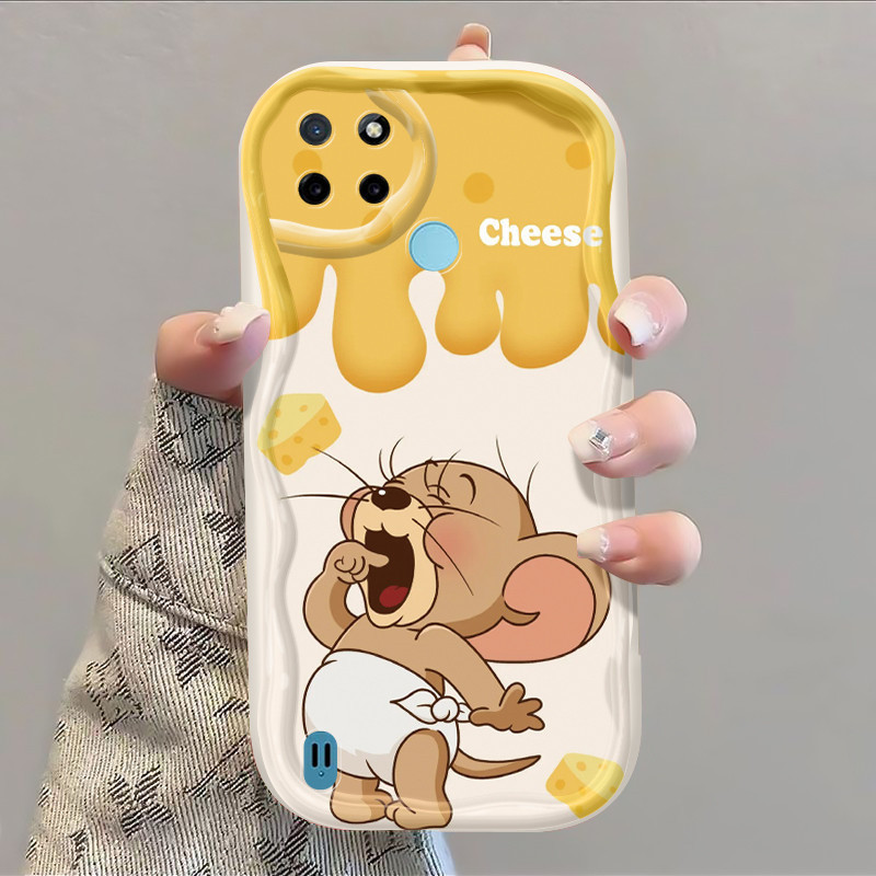 Casing Hp Realme C21Y C25Y C15 C21 C2 C2s Case ponsel motif kucing dan tikus menyenangkan Hp Kesing kartun Casing kover pelindung Cases kreatif Softcase