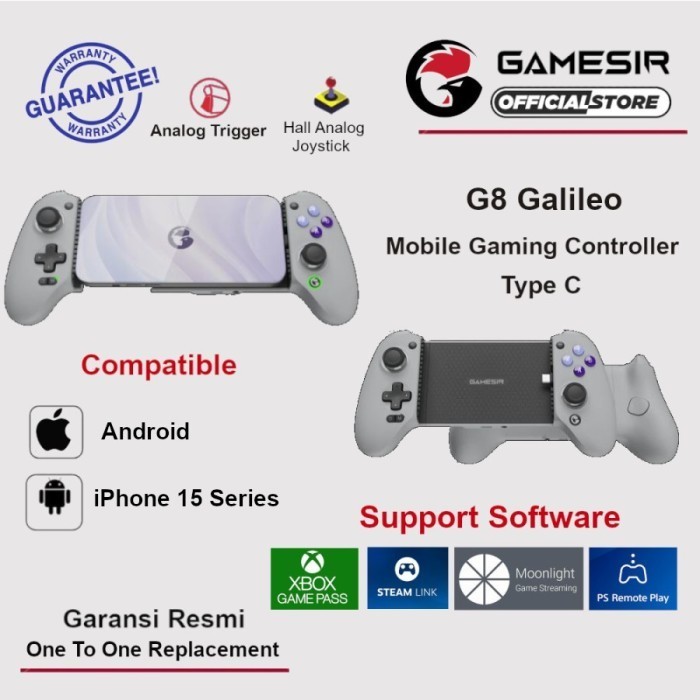 Gamesir G8 Galileo Type C Gamepad Mobile Gang Controller Hall Effect