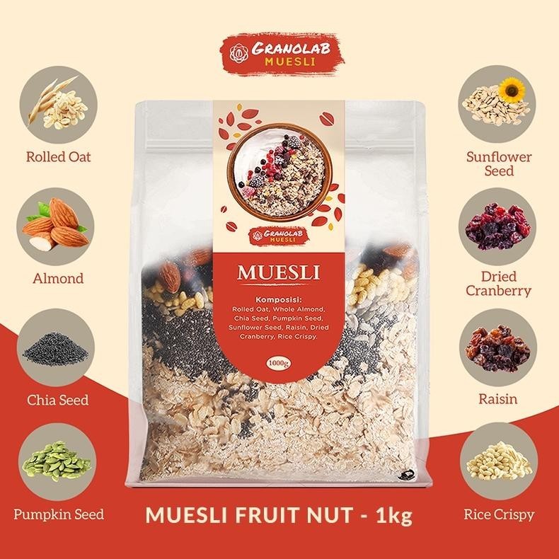 

Muesli Fruit and Seed 1 kg - Granolab Muesli