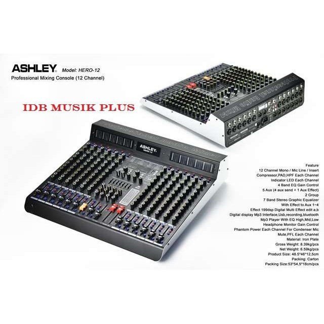 Berkualitas Mixer 12 Channel Ashley Hero12 Hero 12 Original Ashley